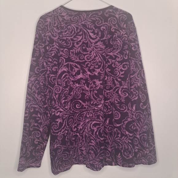 Pullover Crewneck Fleece Violet / Purple Basic Editions Top Shirt Warm Cozy - Picture 4 of 6